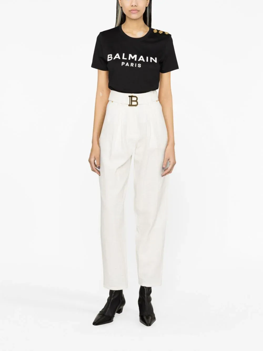 3 Button Printed Balmain T-Shirt