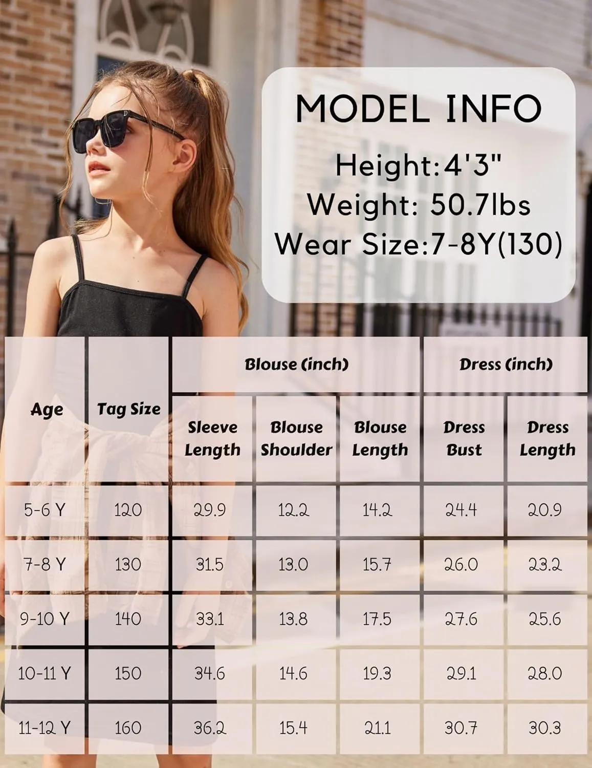 Arshiner Girls Dresses 2 Piece Outfit Cami Dress with Crop Shirt