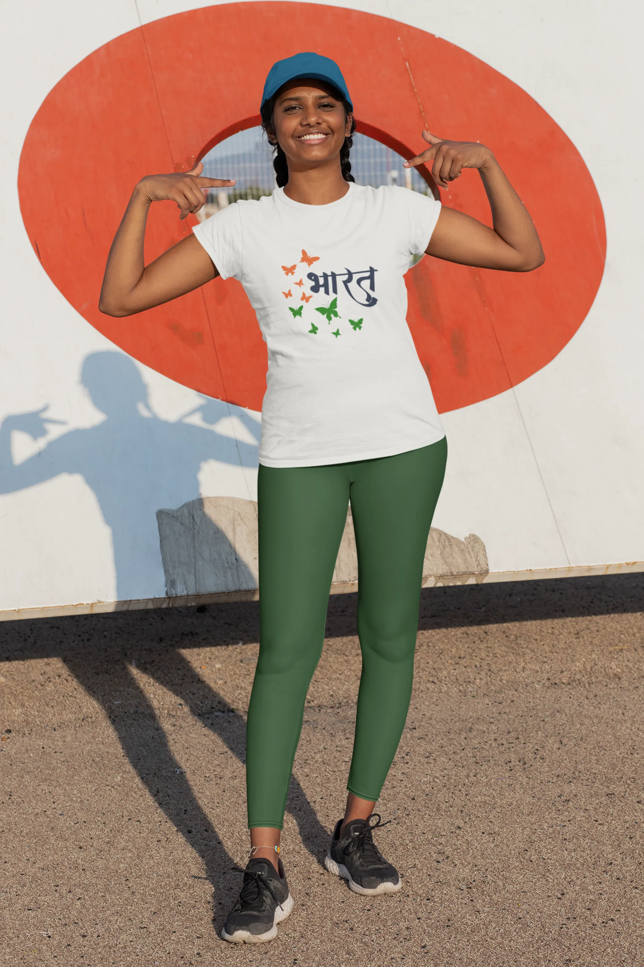 Bharat White Printed T-shirt for women
