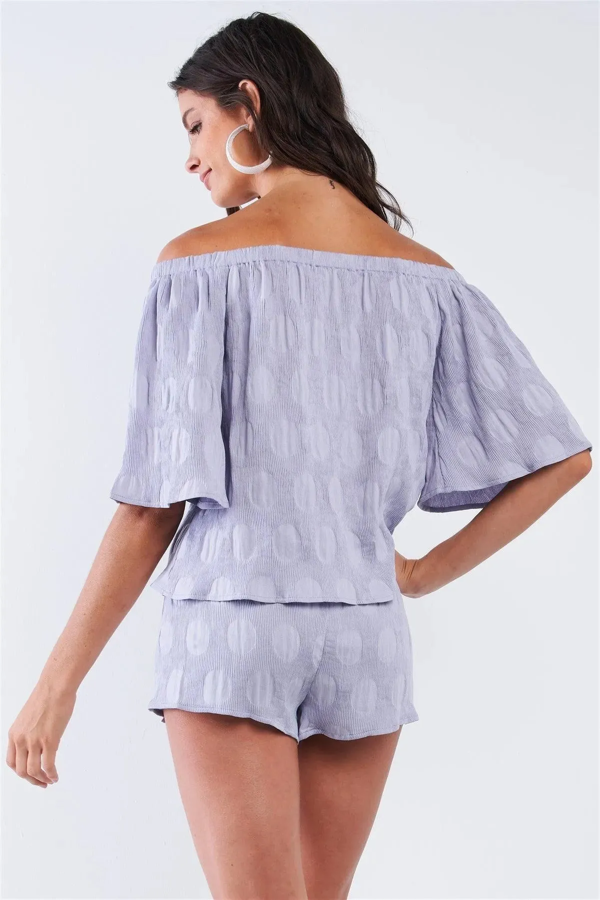 Bluebell Sleeve Off-The-Shoulder Loose Fit Pleated Top