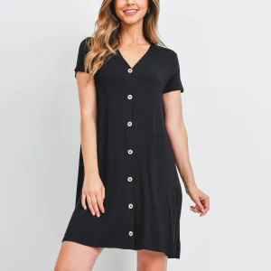 Button Front A-Line Dress