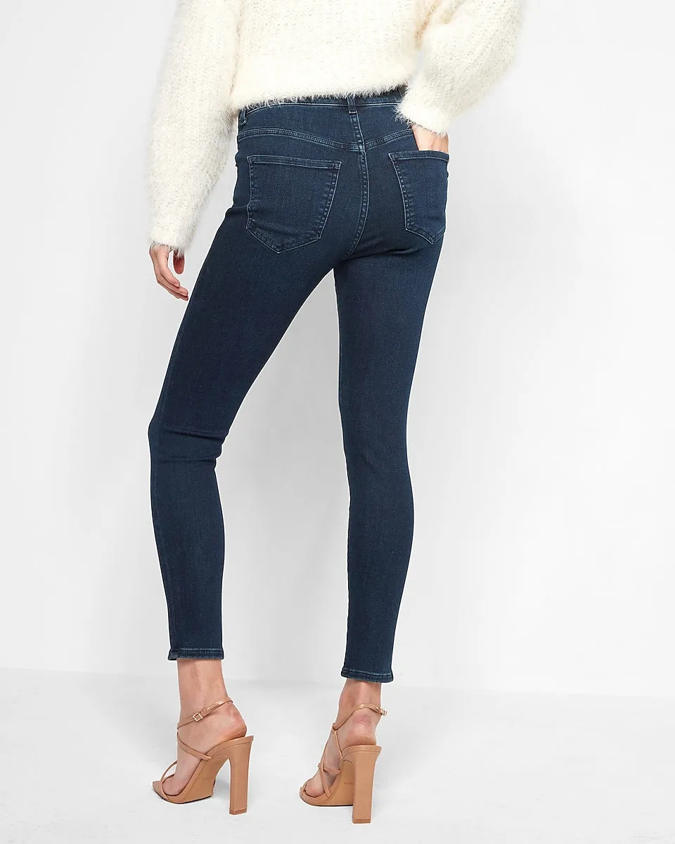 Conscious Edit Low Rise Dark Wash Skinny Jeans in Dark Wash
