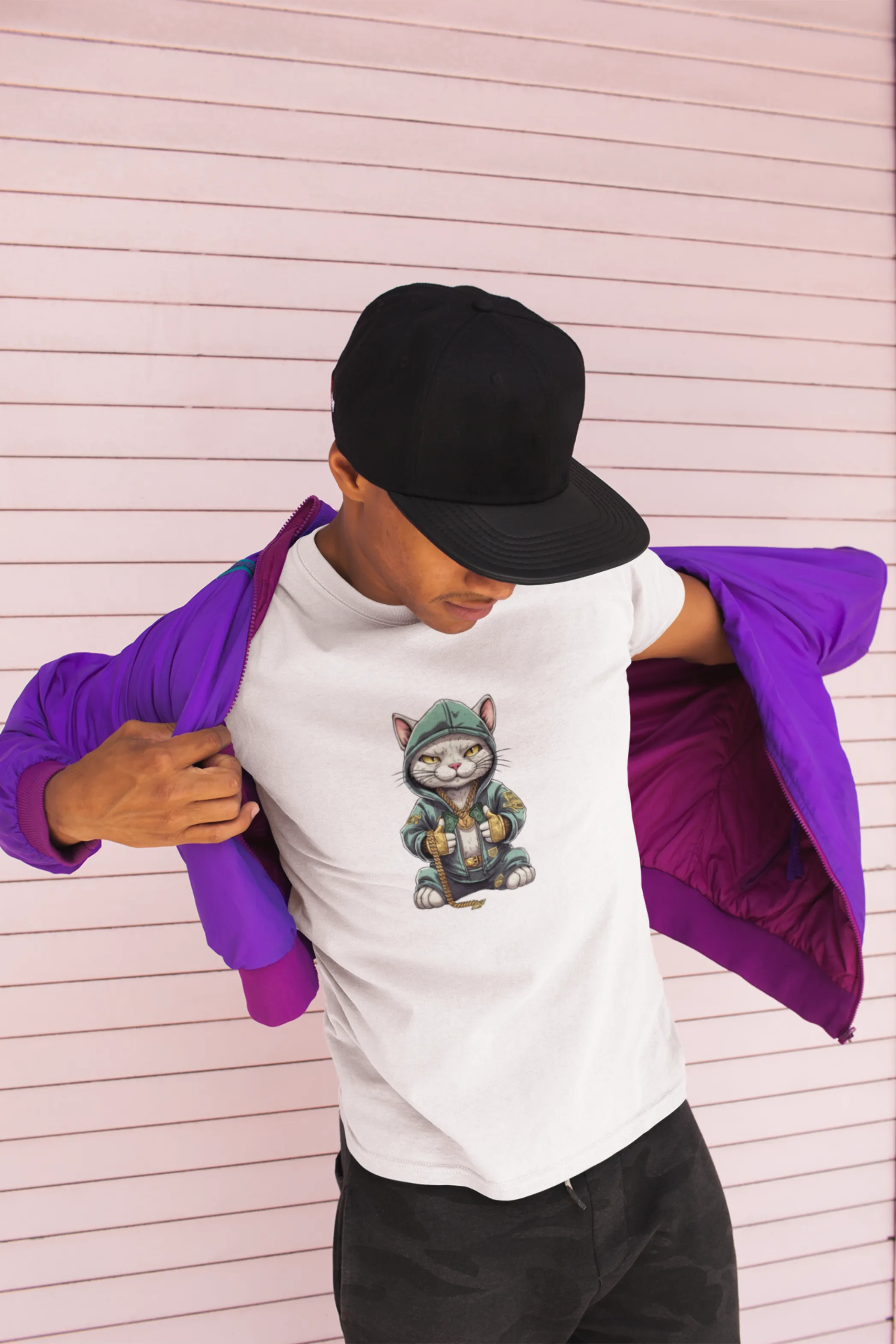 Cool Cat Printed T-shirt for men