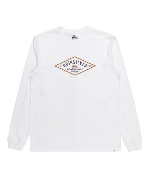 Diamond Logo Long Sleeve T-Shirt in White