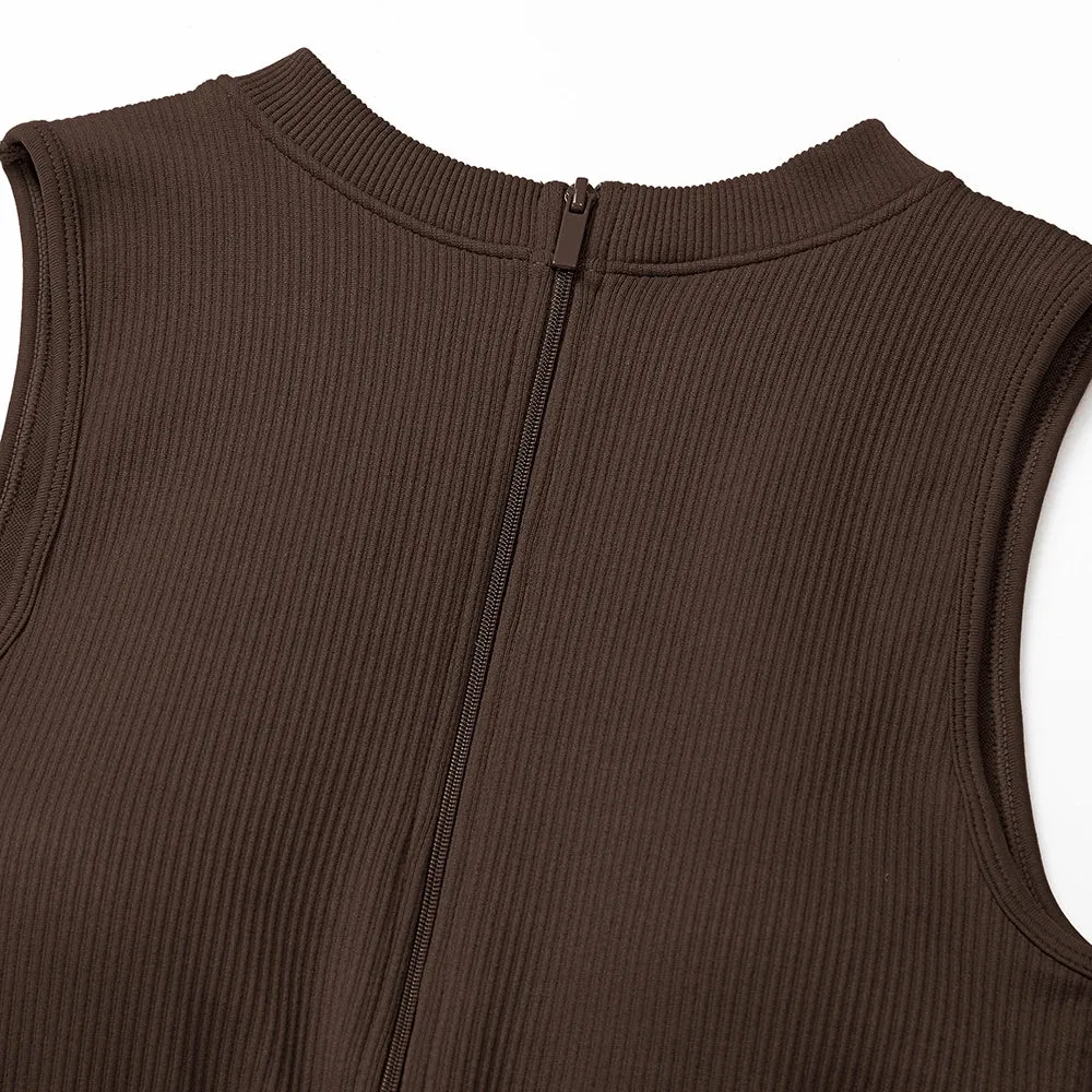 Effortless Chill Zip Up One Piece Jumpsuit