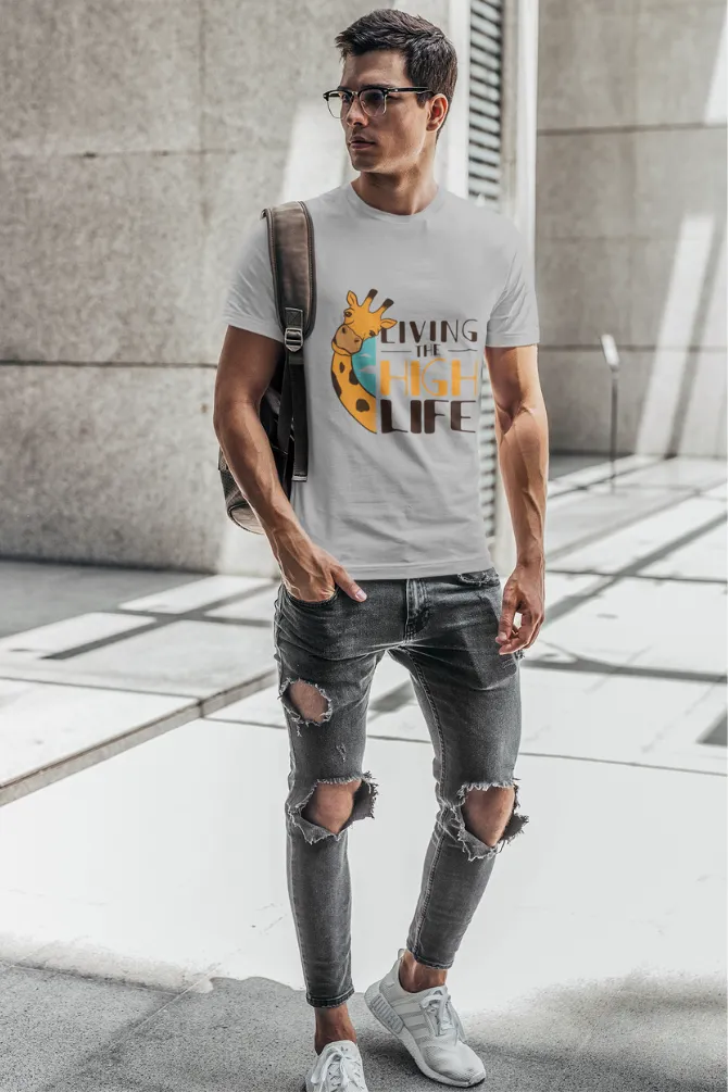 Funny Giraffe Printed T-shirt for men