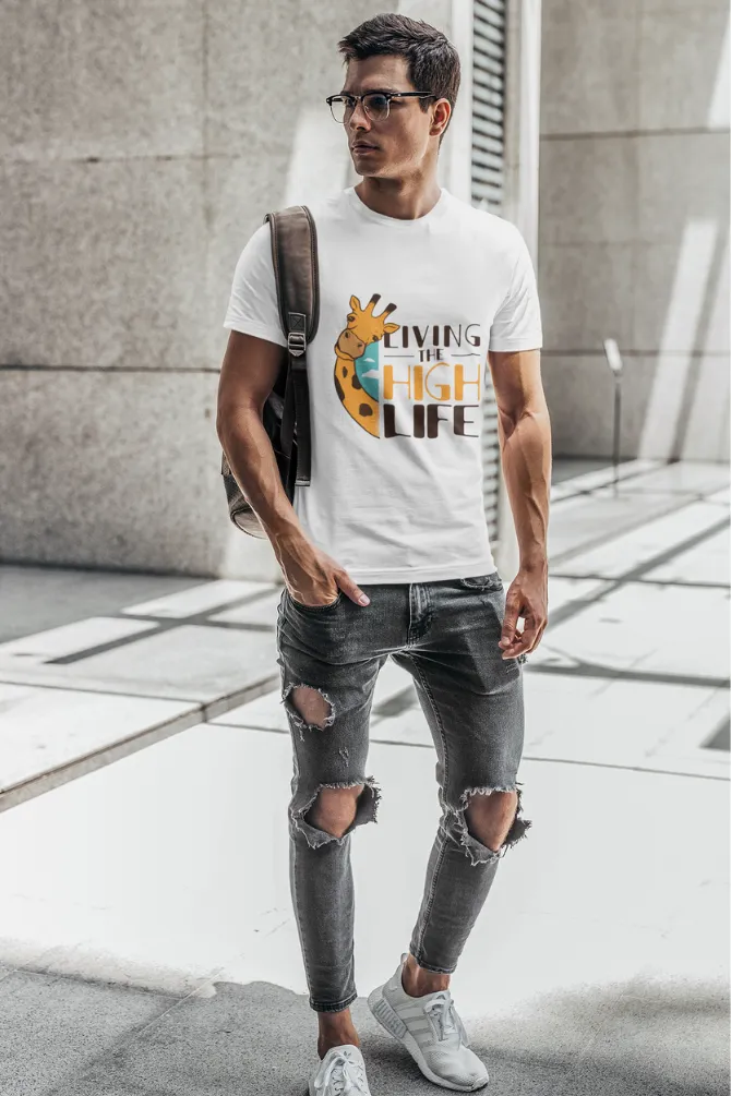 Funny Giraffe Printed T-shirt for men