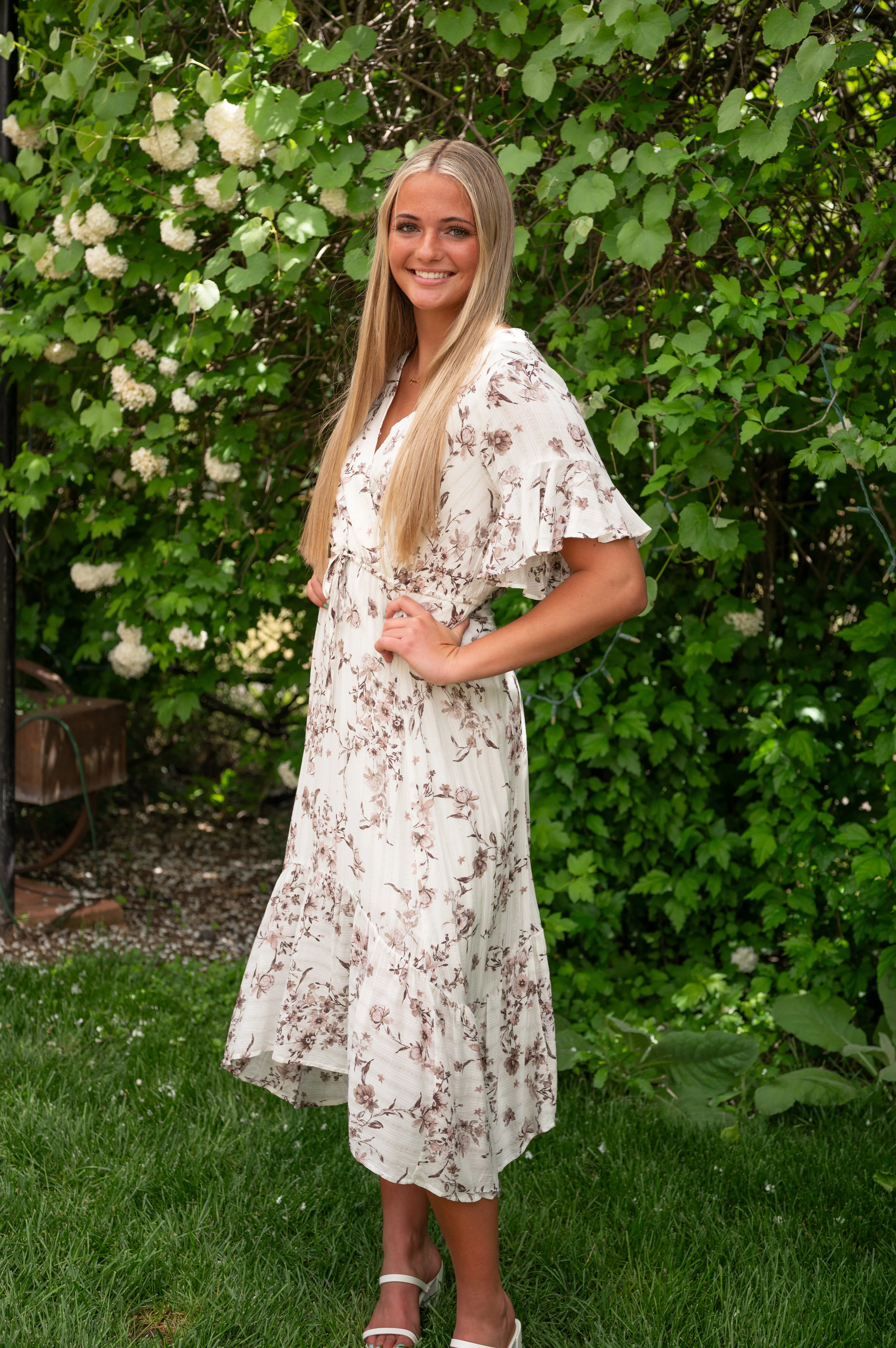 Half Length Angel Wing Sleeve Maxi Dress