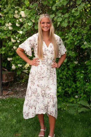 Half Length Angel Wing Sleeve Maxi Dress