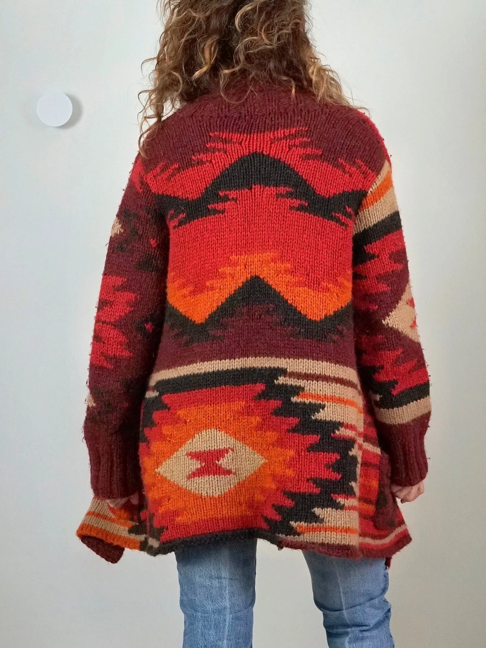 Handknit Southwestern Desert Cardigan Sweater