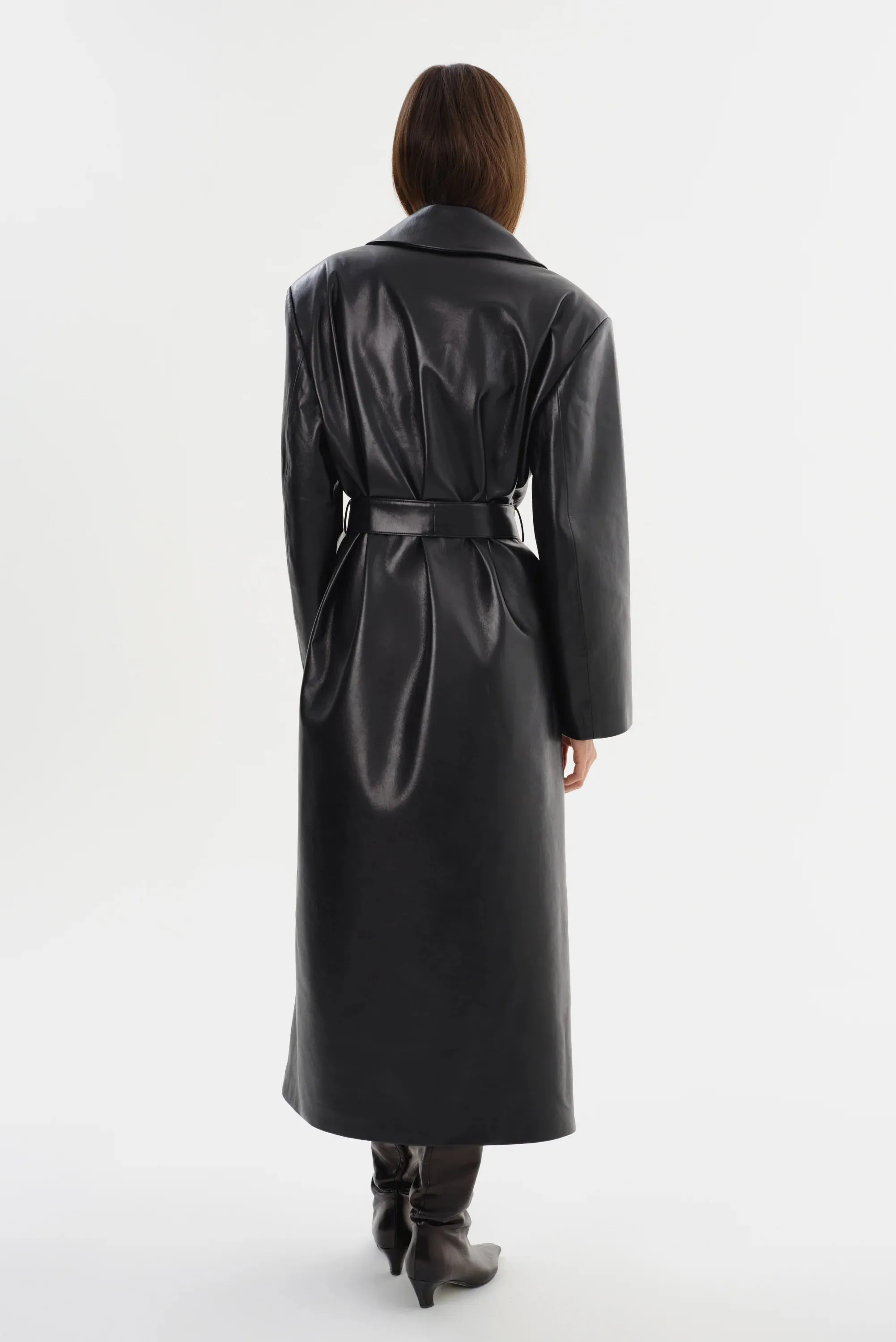 LaMarque Sarita Recycled Leather Maxi Coat | Black