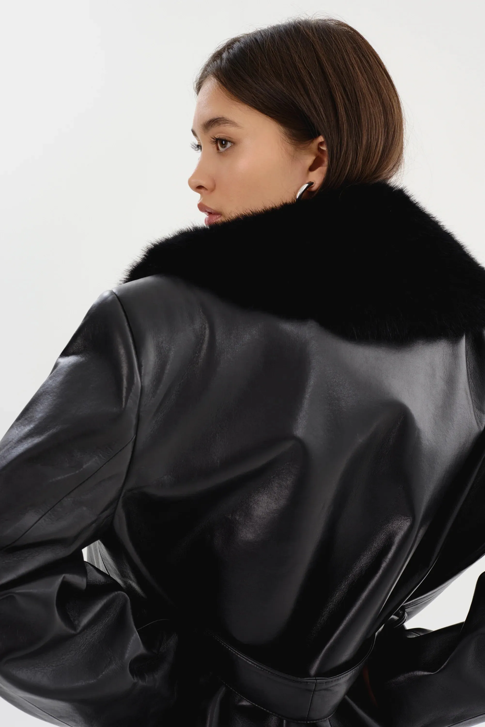 LaMarque Sarita Recycled Leather Maxi Coat | Black