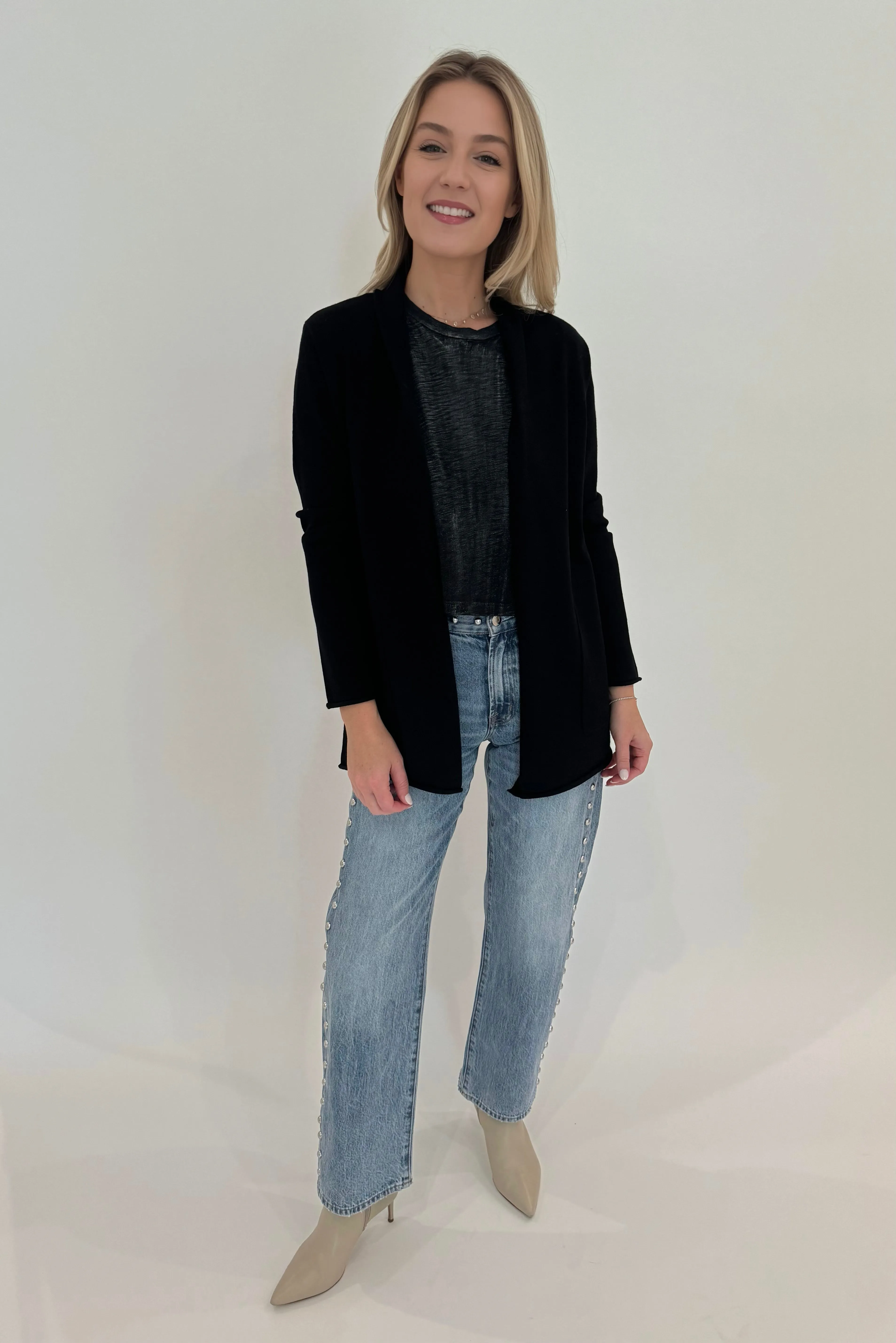 Lexi Mid Rise Bowed Straight Jeans - Satellite