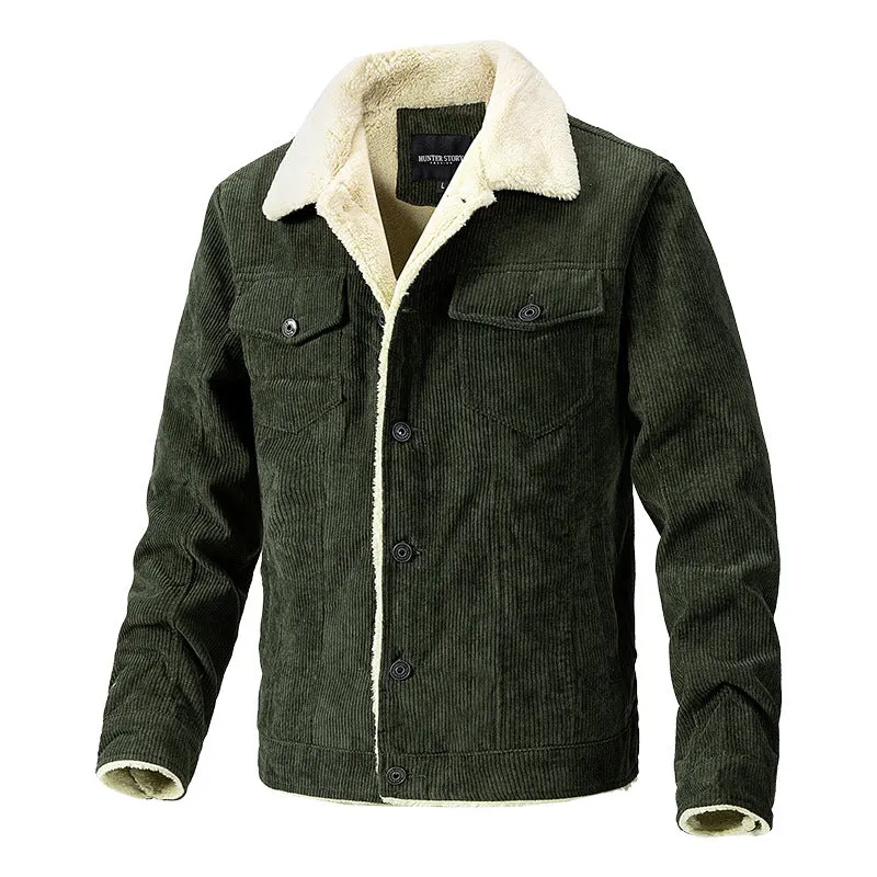 MEN'S CORDUROY AND VELVET JACKET FASHION CASUAL COAT