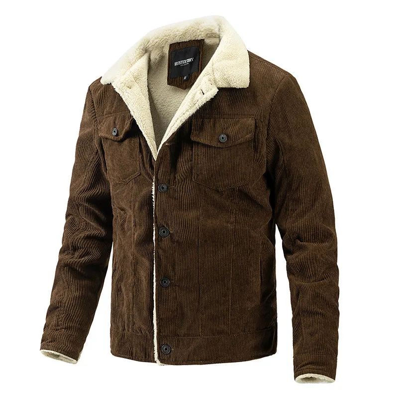 MEN'S CORDUROY AND VELVET JACKET FASHION CASUAL COAT