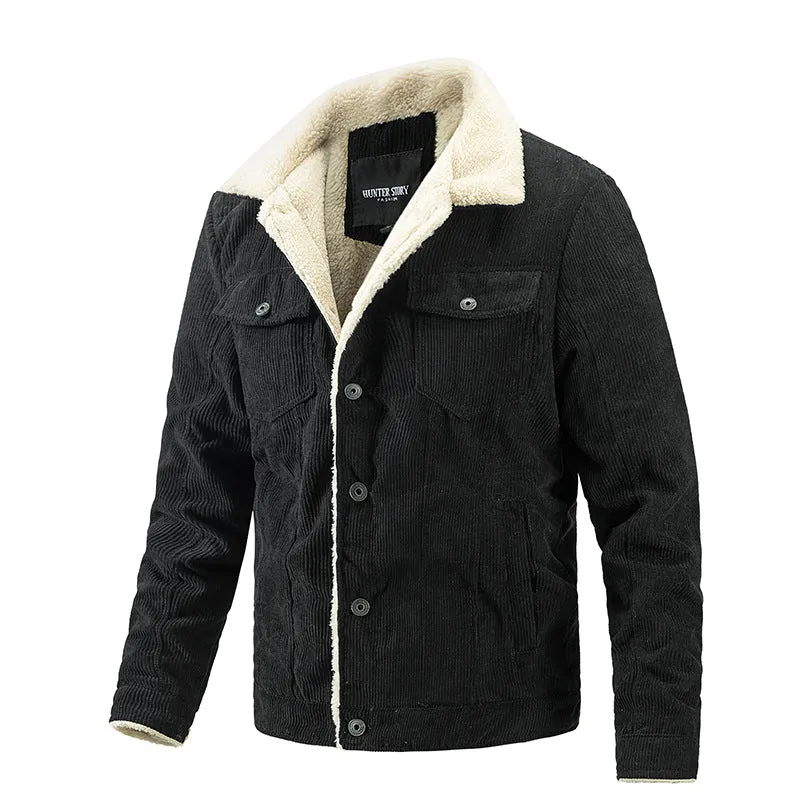 MEN'S CORDUROY AND VELVET JACKET FASHION CASUAL COAT