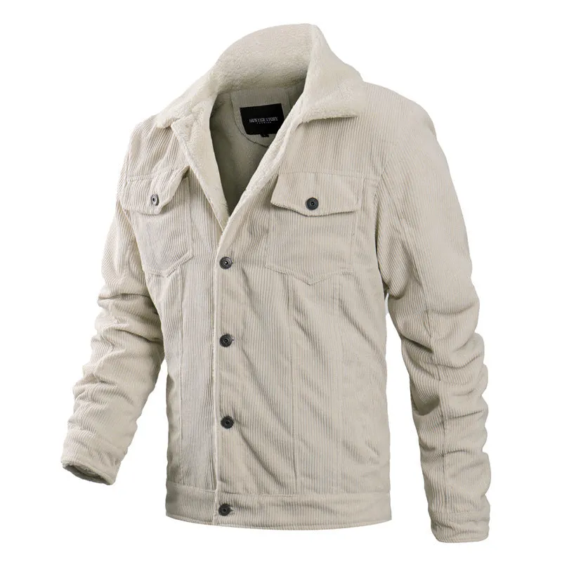MEN'S CORDUROY AND VELVET JACKET FASHION CASUAL COAT