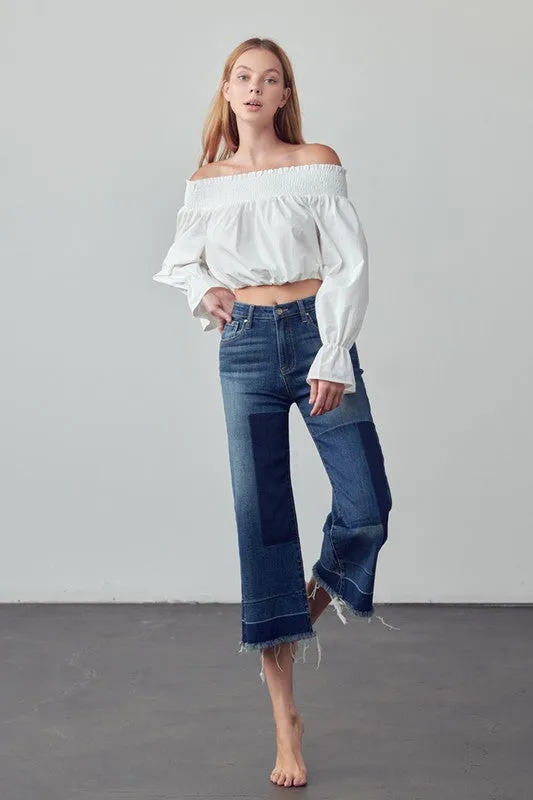 Mid Rise Crop Flare Jeans -online exclusive