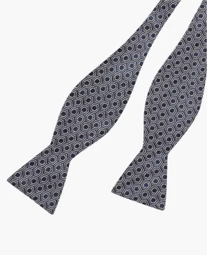 Navy Honeycomb Self Tie Bow Tie