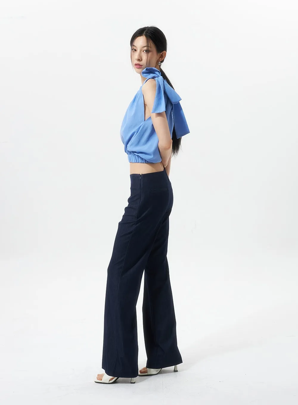 Off-Shoulder Ribbon Blouse IU326