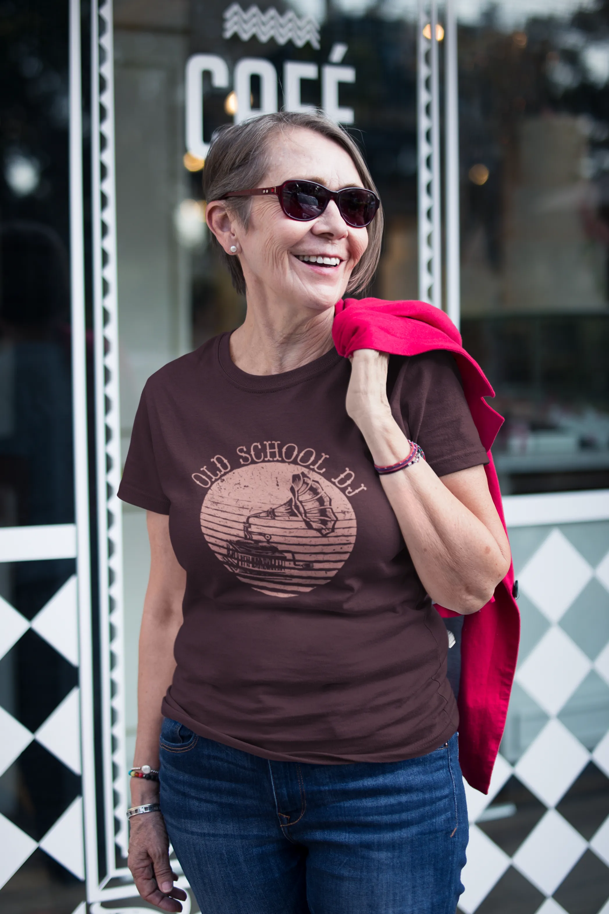 Old School Dj Printed T-shirt for women