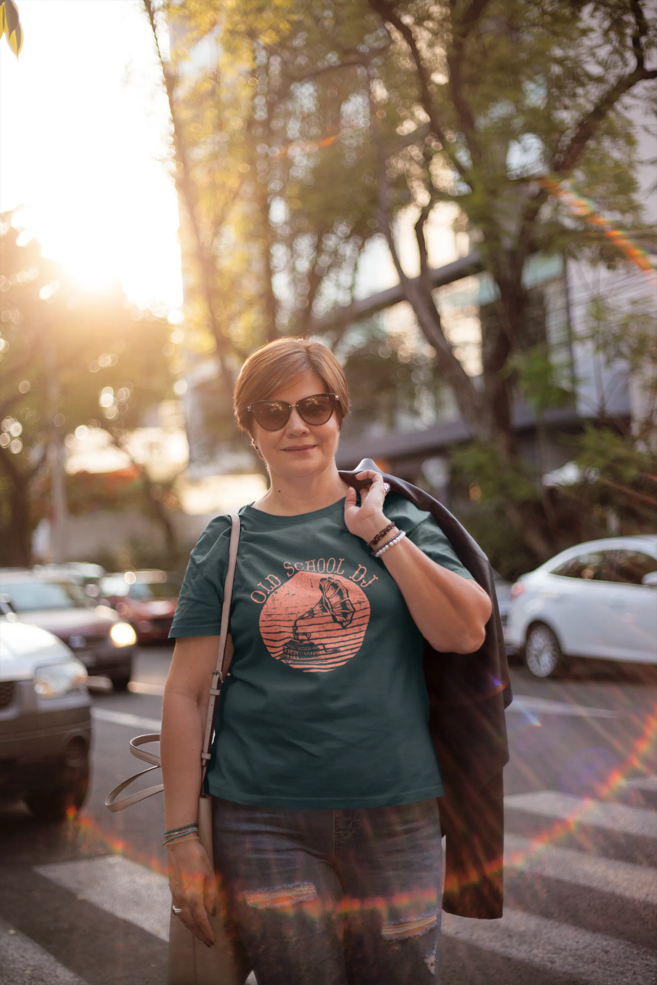 Old School Dj Printed T-shirt for women