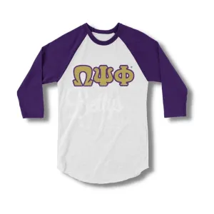 Omega Psi Phi ΩΨΦ Raglan Sleeve Screen Printed T-Shirt