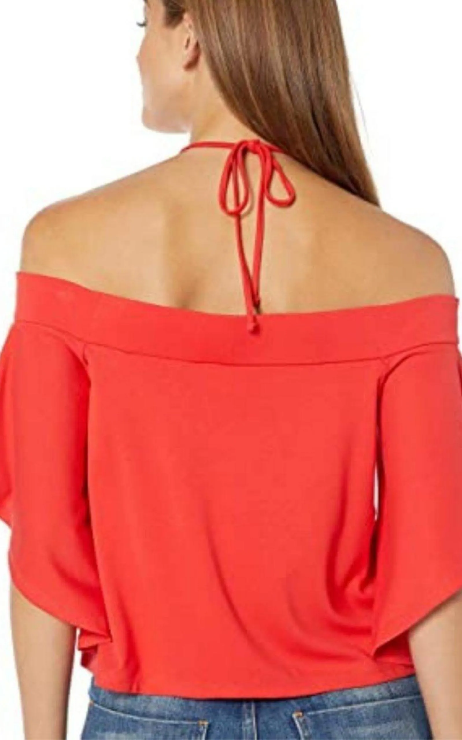 Scarlet Crop Off Shoulder Top