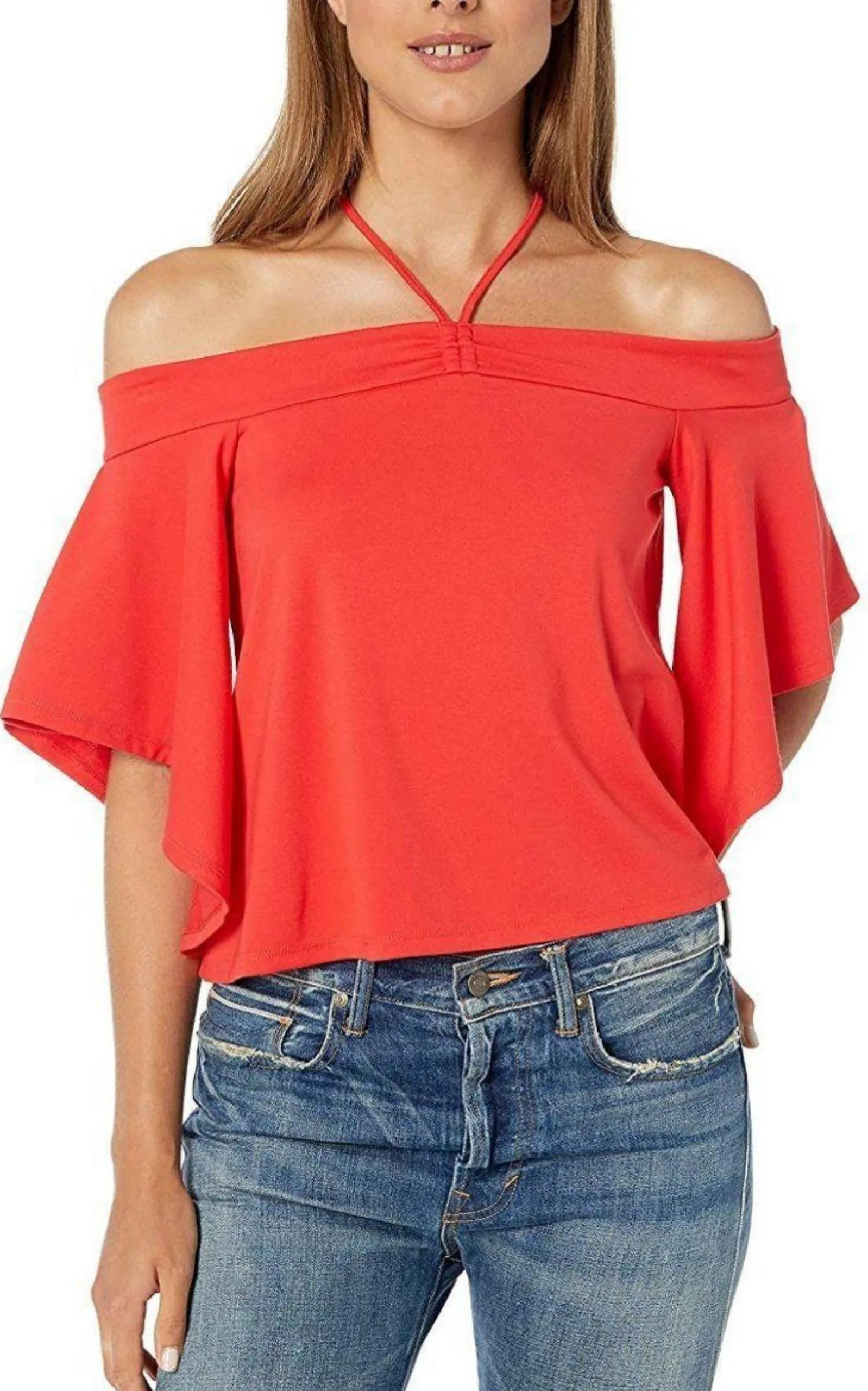 Scarlet Crop Off Shoulder Top