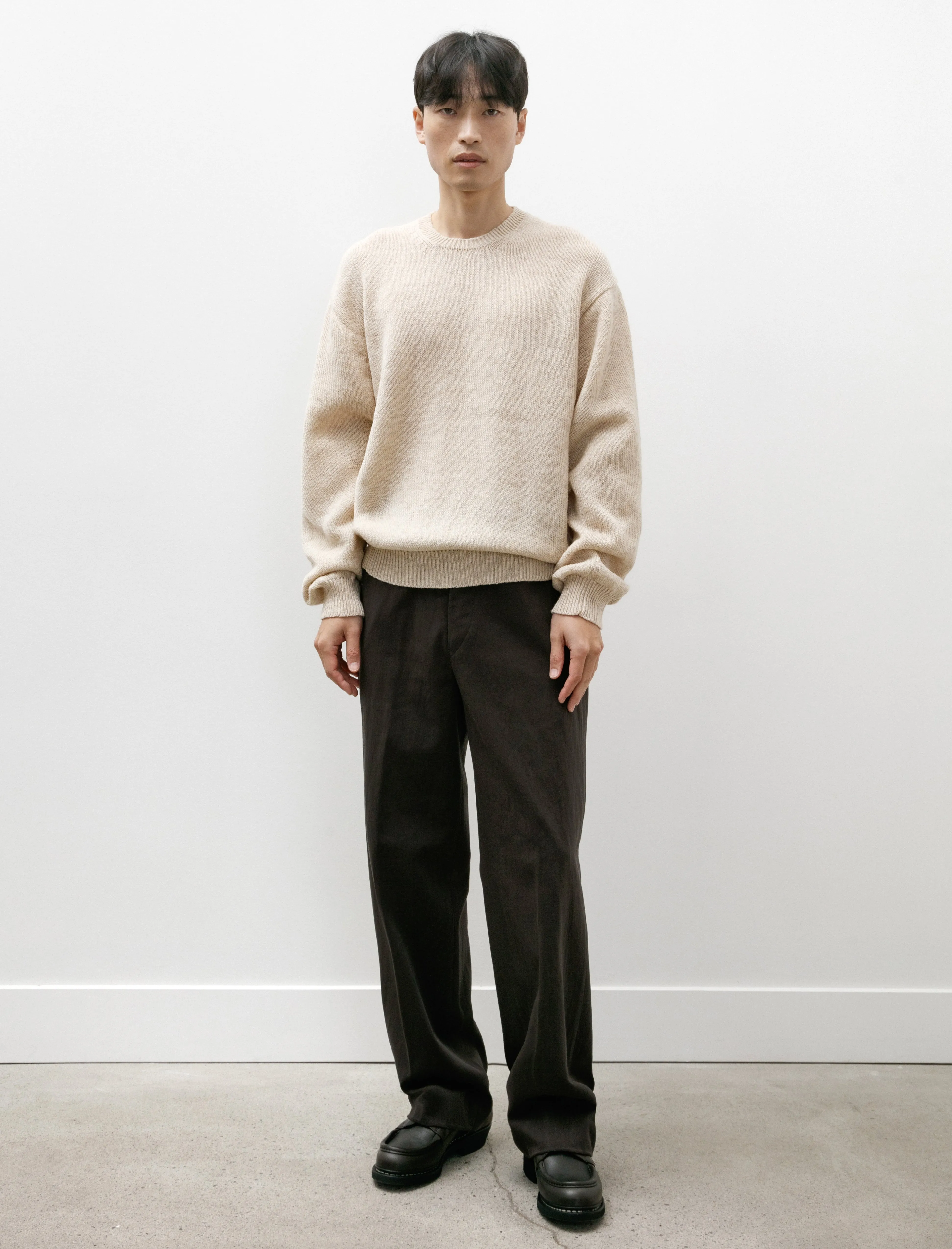 Shetland Pullover Sweater Wool Washi Ecru