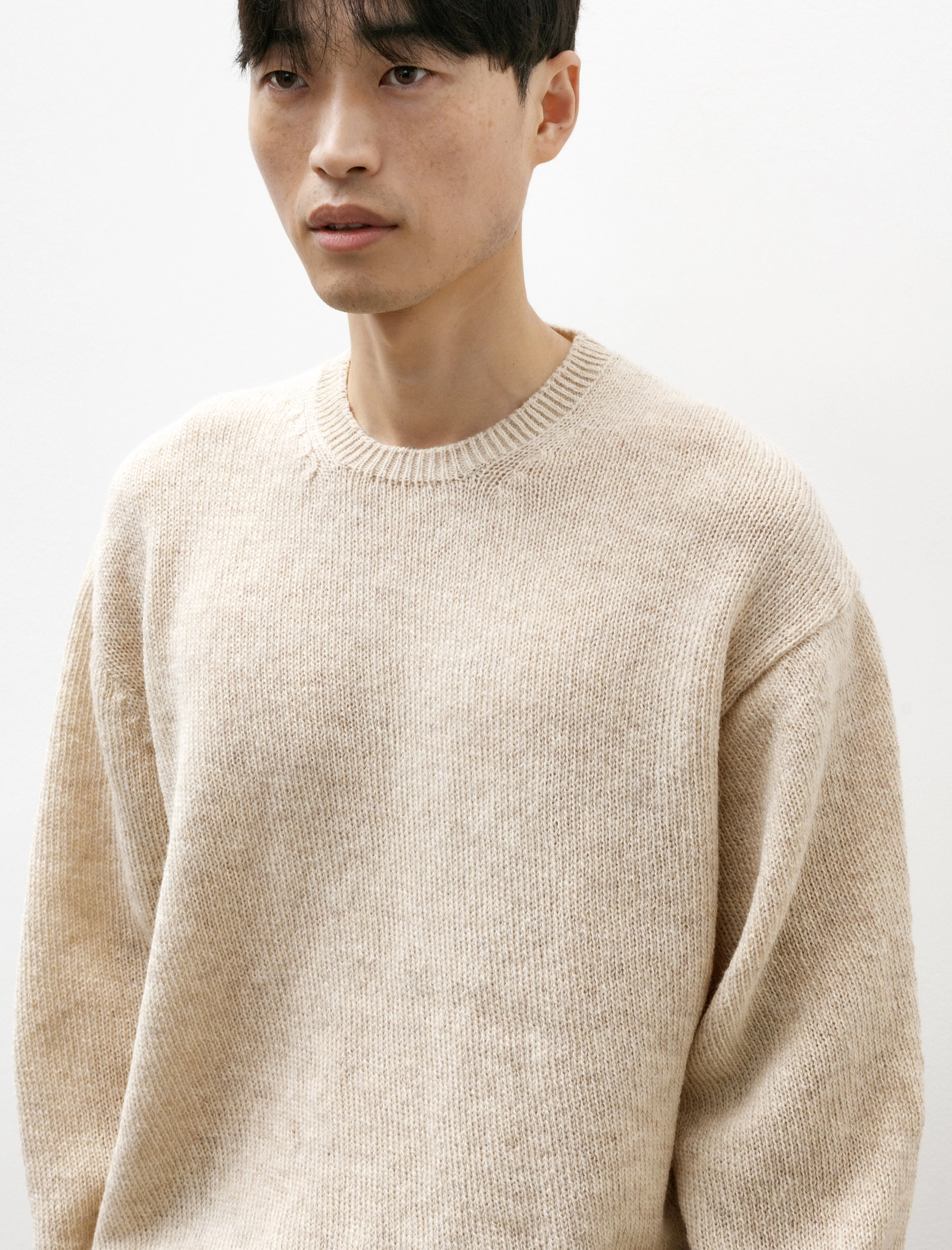 Shetland Pullover Sweater Wool Washi Ecru