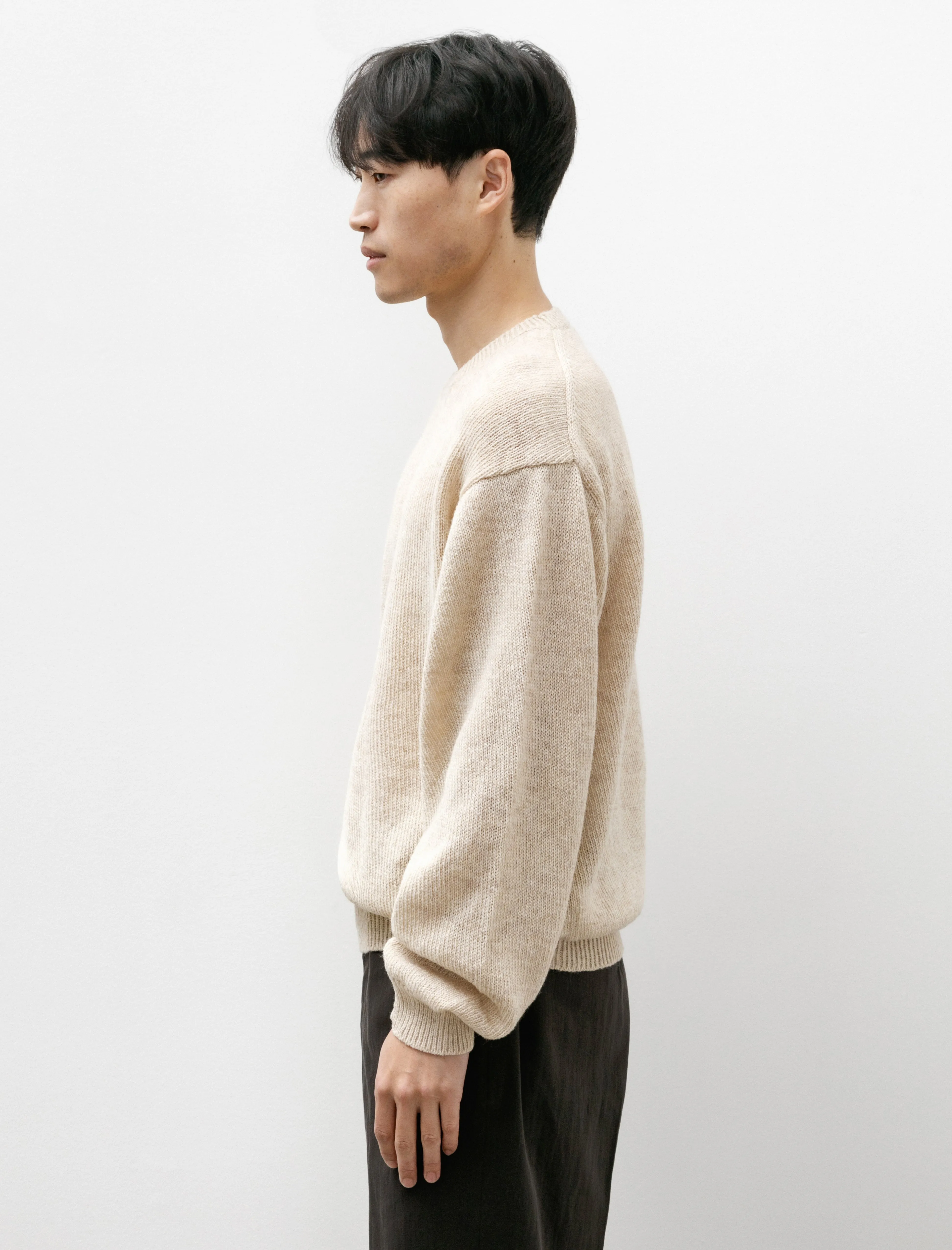 Shetland Pullover Sweater Wool Washi Ecru