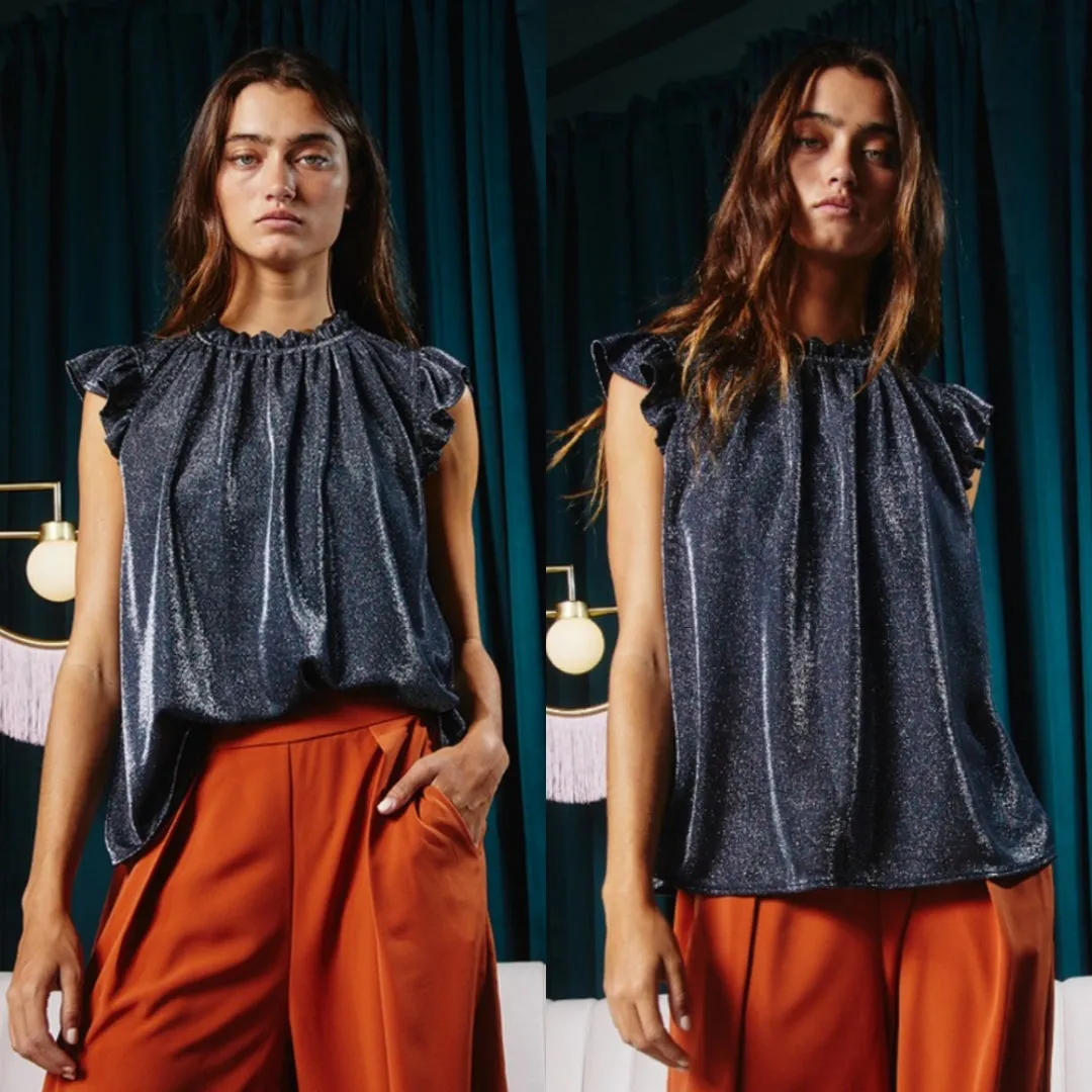 Sleeveless Glitter Blouse