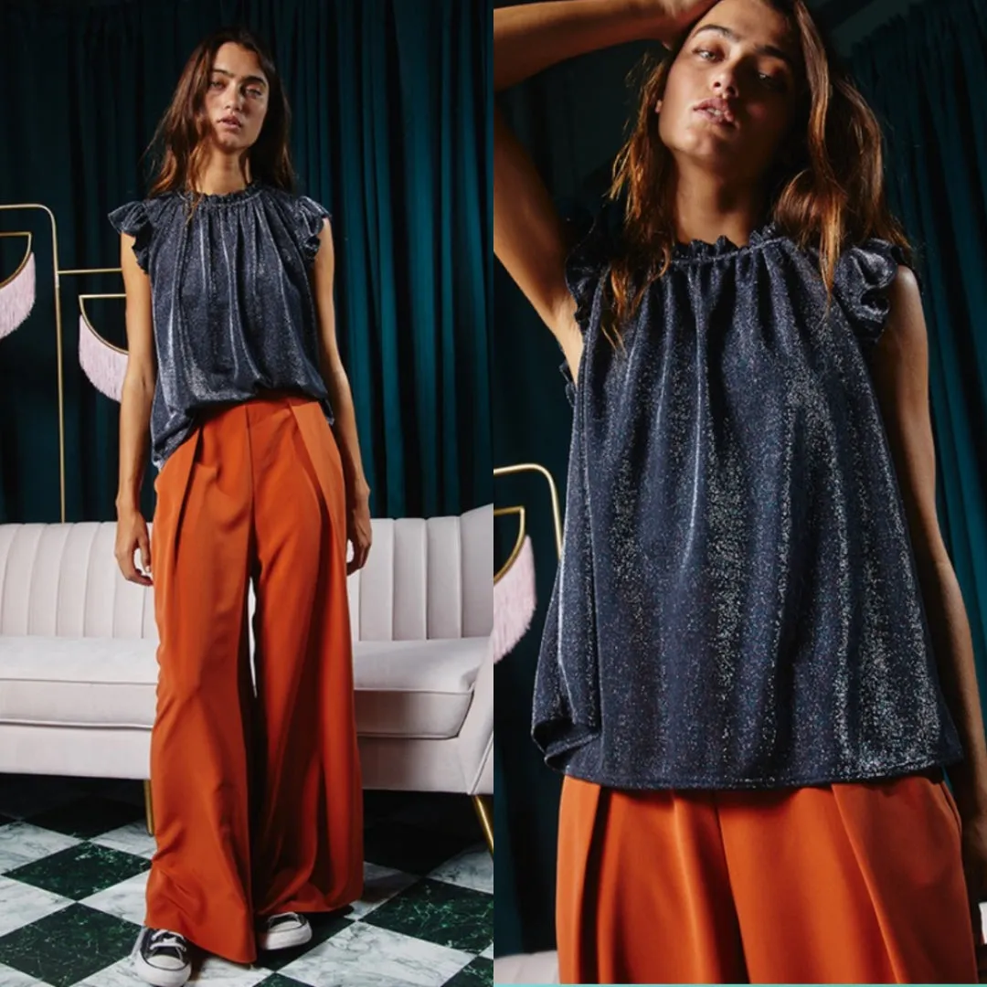 Sleeveless Glitter Blouse