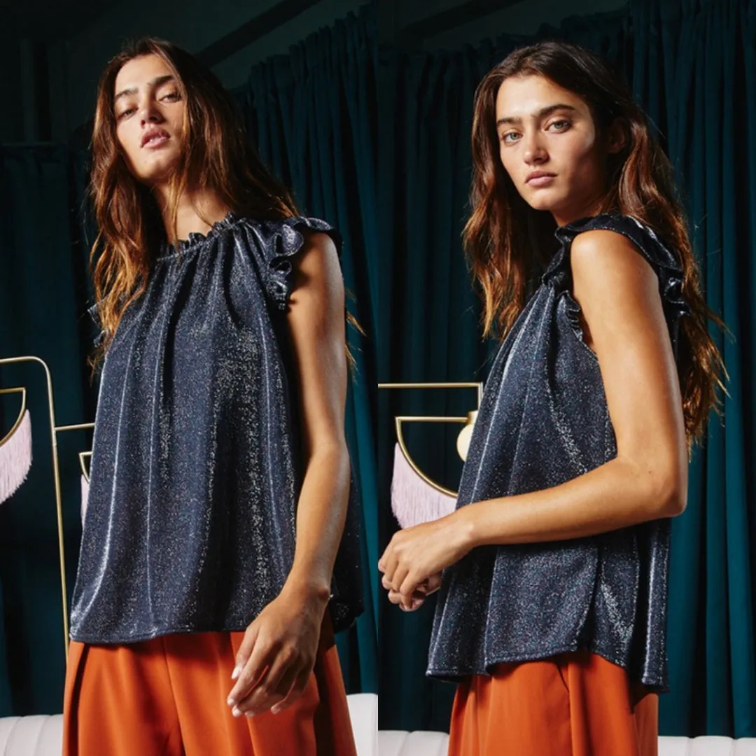 Sleeveless Glitter Blouse