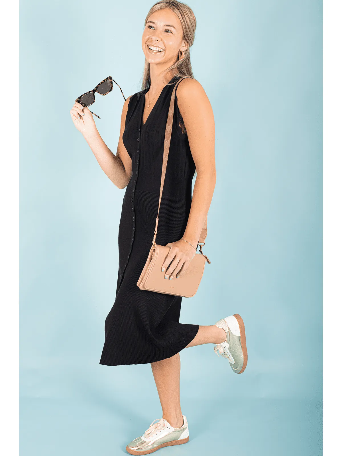 Sleeveless V-Neck Midi Dress