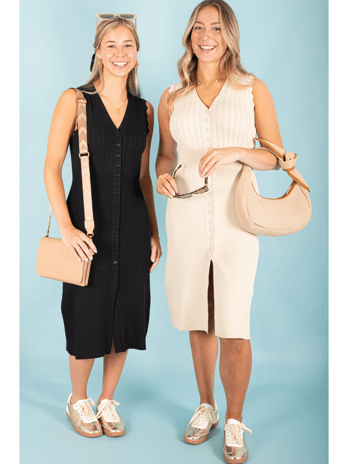 Sleeveless V-Neck Midi Dress