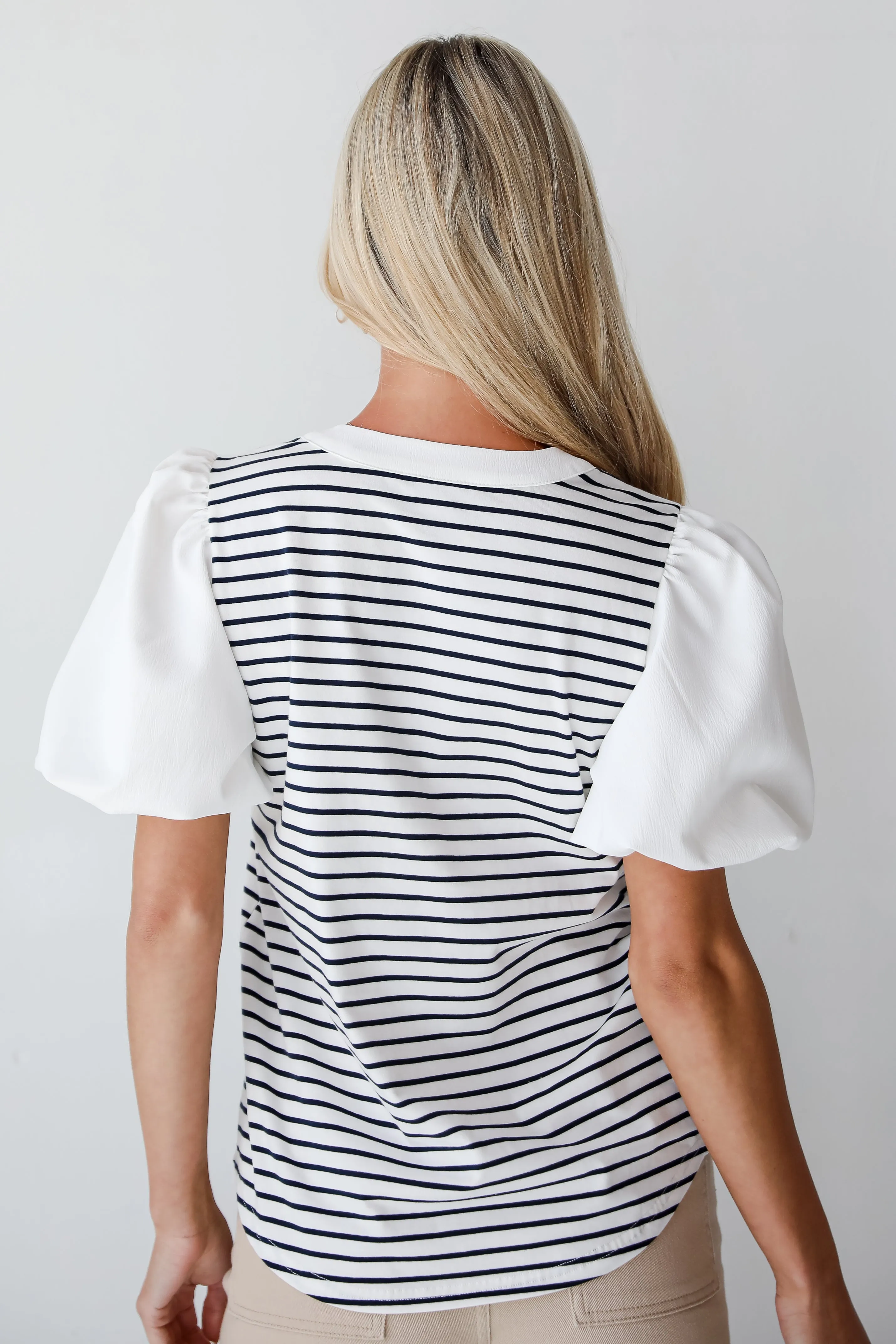 Sweet Loveliness Off White Striped Top