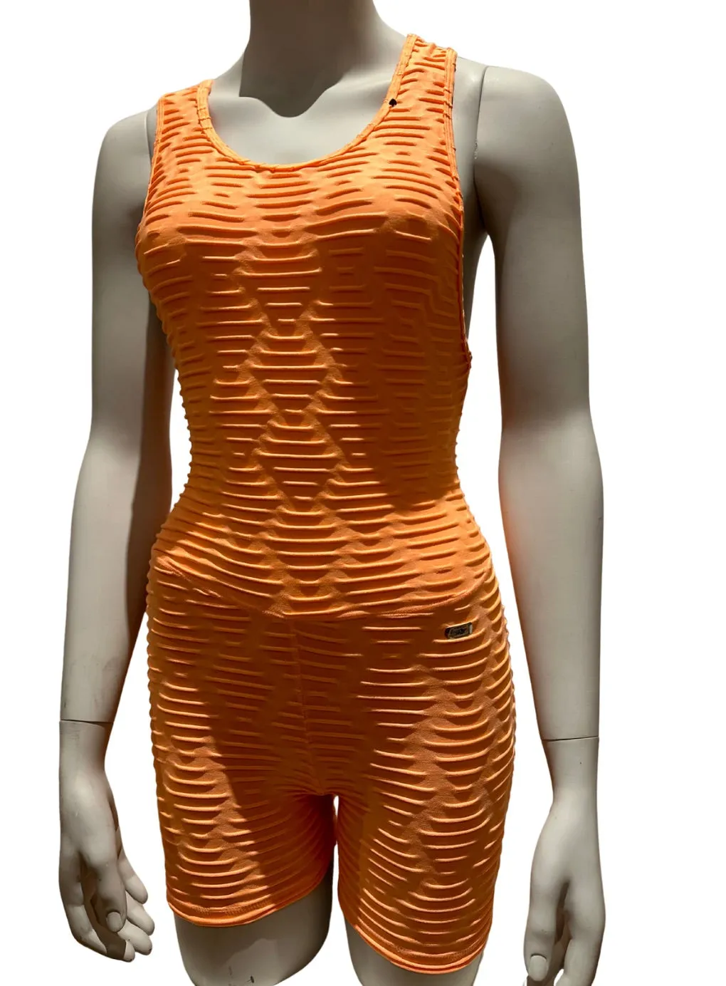 Textured Crisscross Playsuit Scrunch Booty