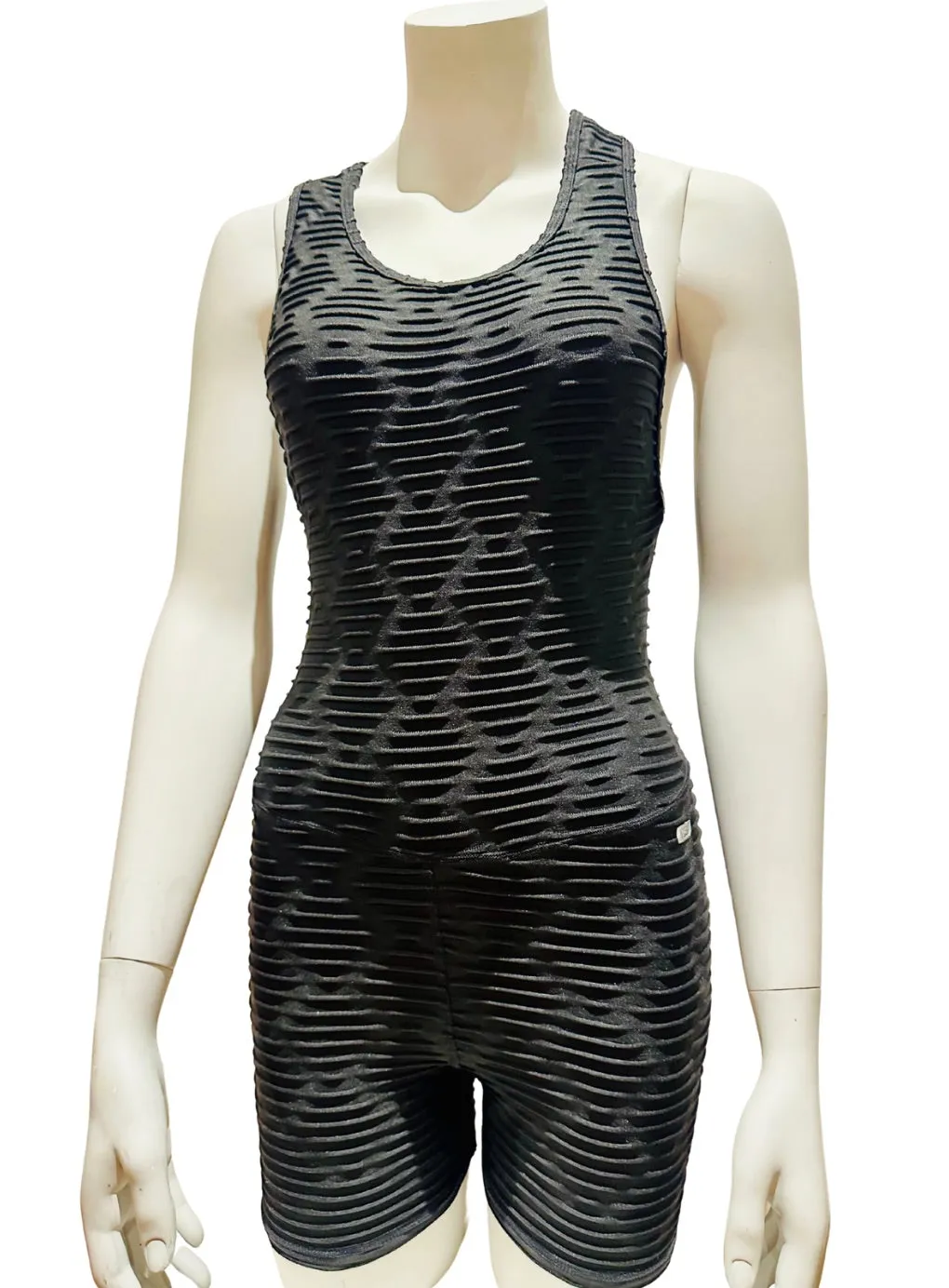 Textured Crisscross Playsuit Scrunch Booty