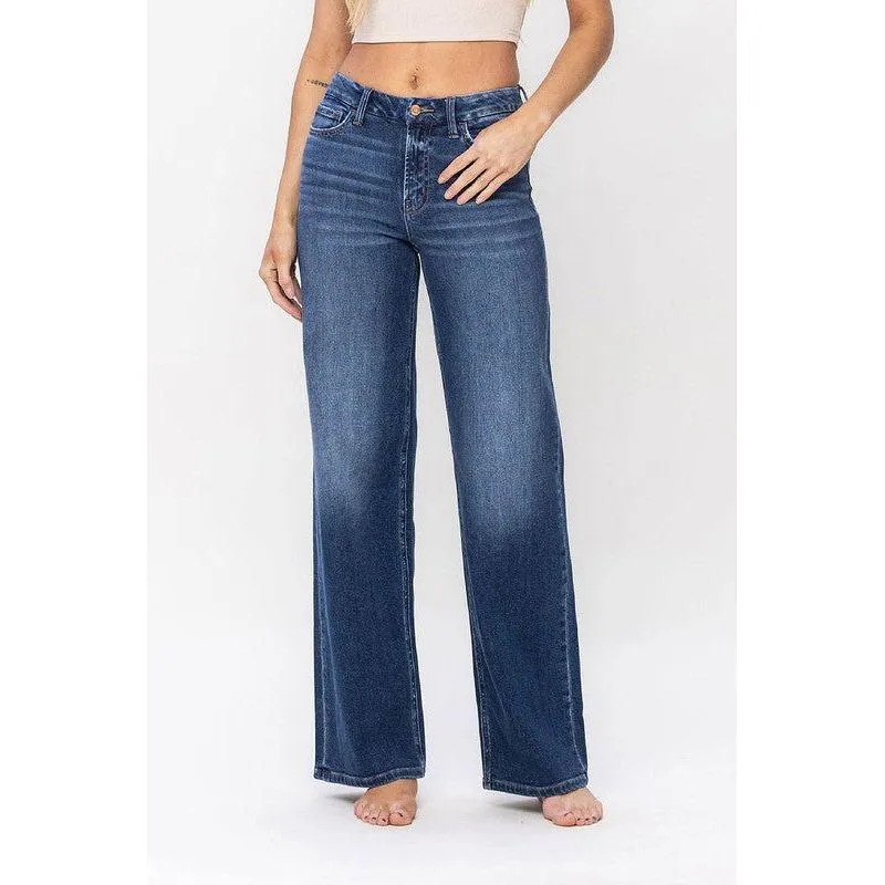 The High Rise Loose Fit Wide Leg Jeans