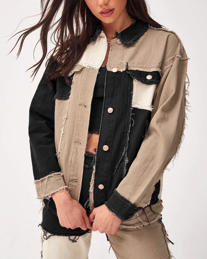 Toleet-Winter and Autumn Outfits Christmas/Thanksgiving_Frayed Detail High Trendy Waist Ripped Jeans