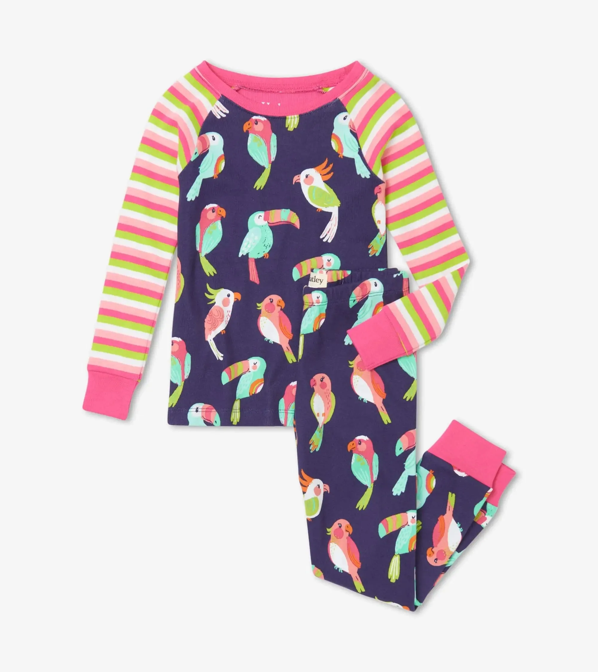 Tropical Birds Organic Cotton Raglan Pajama Set | Hatley