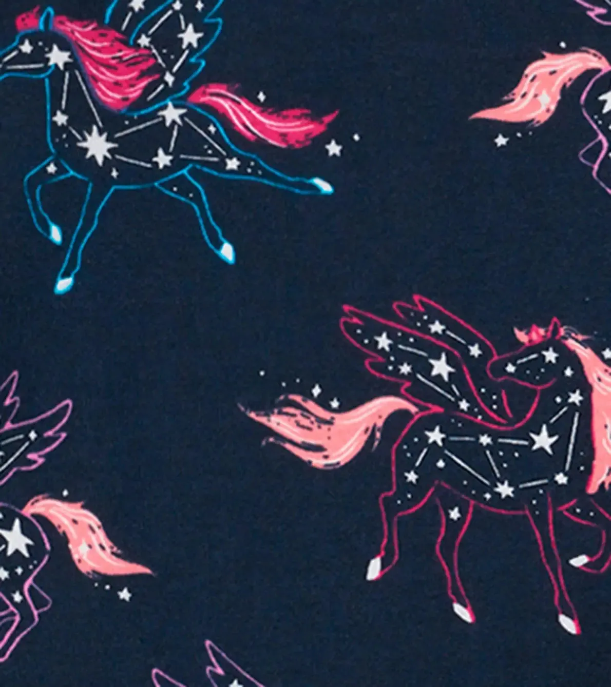 Unicorn Constellations Organic Cotton Raglan Kids Girls Pajama Set | Hatley