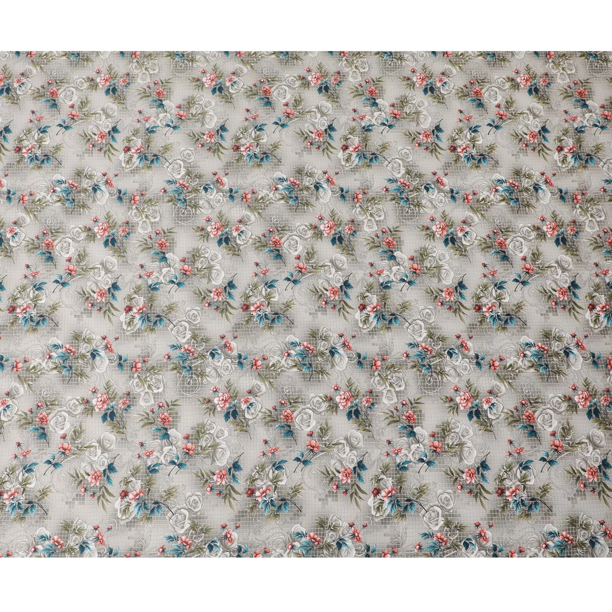 Vintage Rose Tapestry Synthetic Satin Fabric - 110cm Wide-D18564
