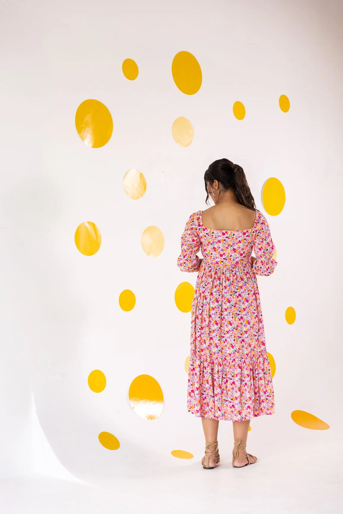 WHITE FLORAL COTTON MAXI