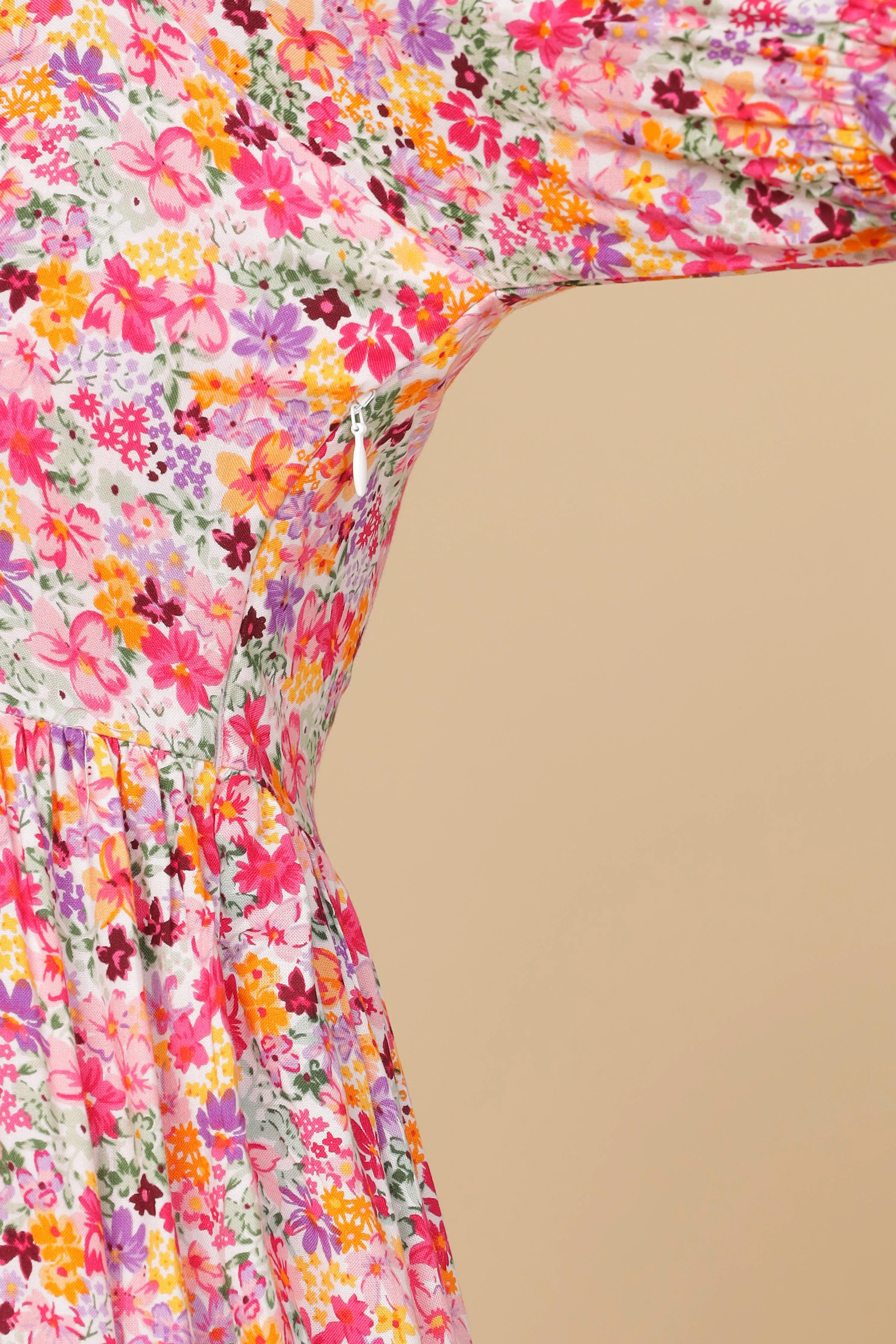 WHITE FLORAL COTTON MAXI
