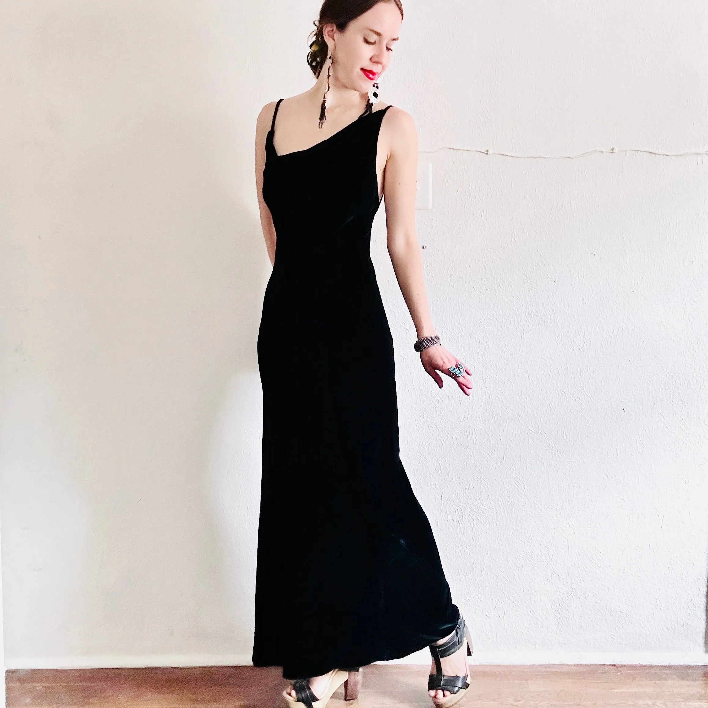 Y2K VINTAGE DONNA KARAN MAXI DRESS // SIZE SMALL